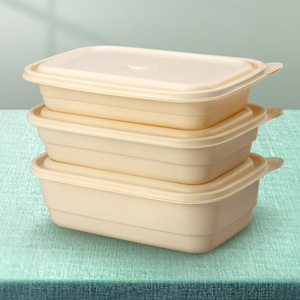 赛卓一次性餐盒分格玉米淀粉可降解外卖打包汤盒环保便当快餐饭盒