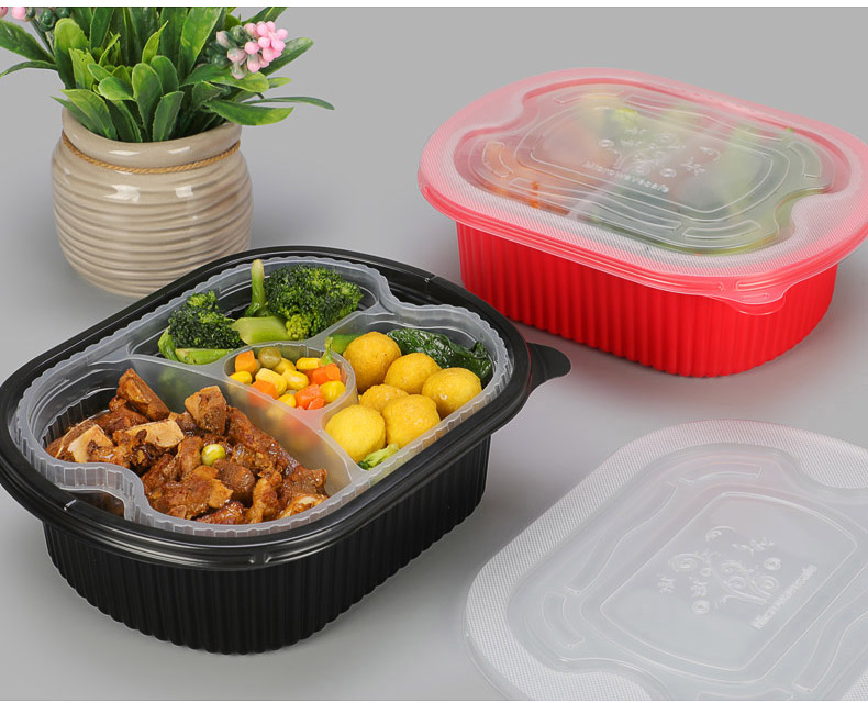 赛卓一次性餐盒带盖外卖汤粉盖饭打包盒塑料快餐盒便当盒可微波